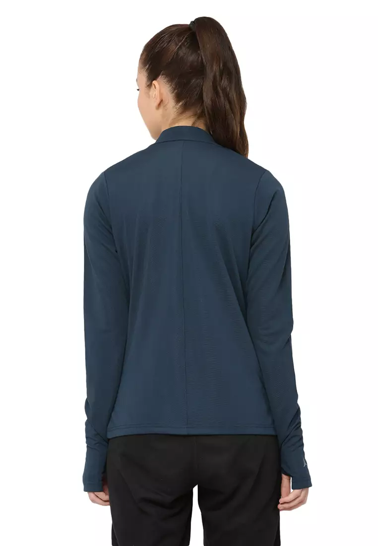 Fitleasure Women's Regular Fit Workout/Training Blue Jacket