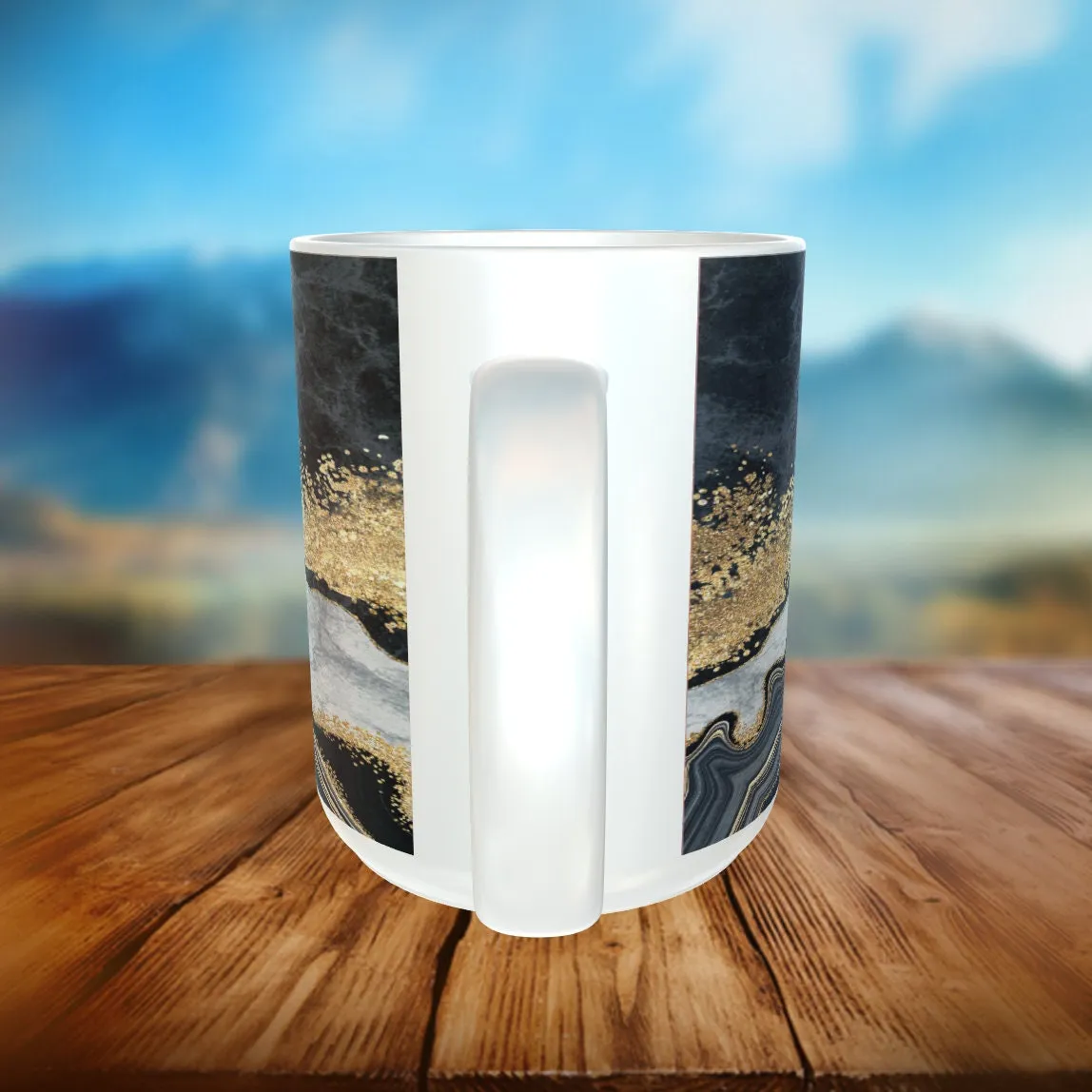 Geode Coffee Mug, Black and Gold Mug, Coffee Mugs, Rock Lovers Gift