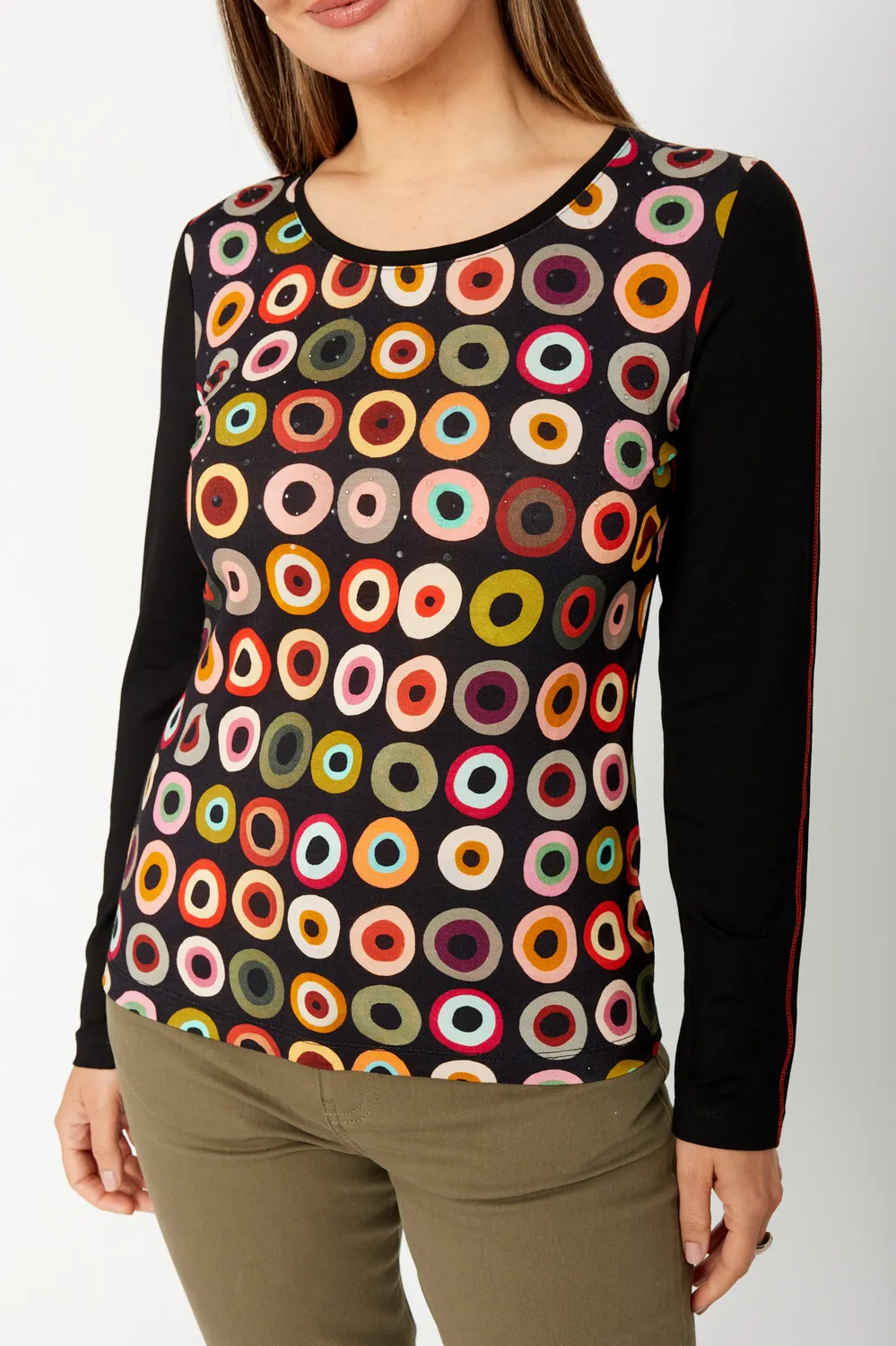 Geometric Crew Neck Pullover Style 74680