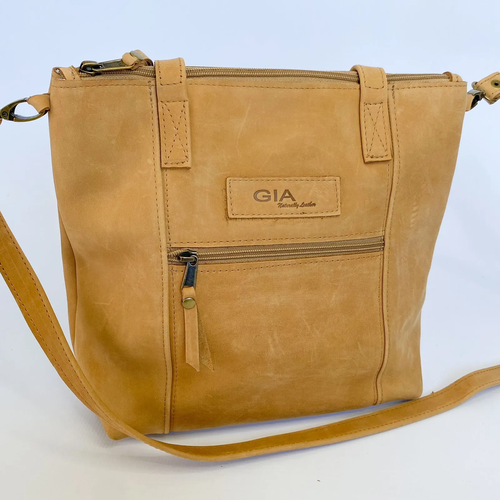 Gia leather tan tote bag