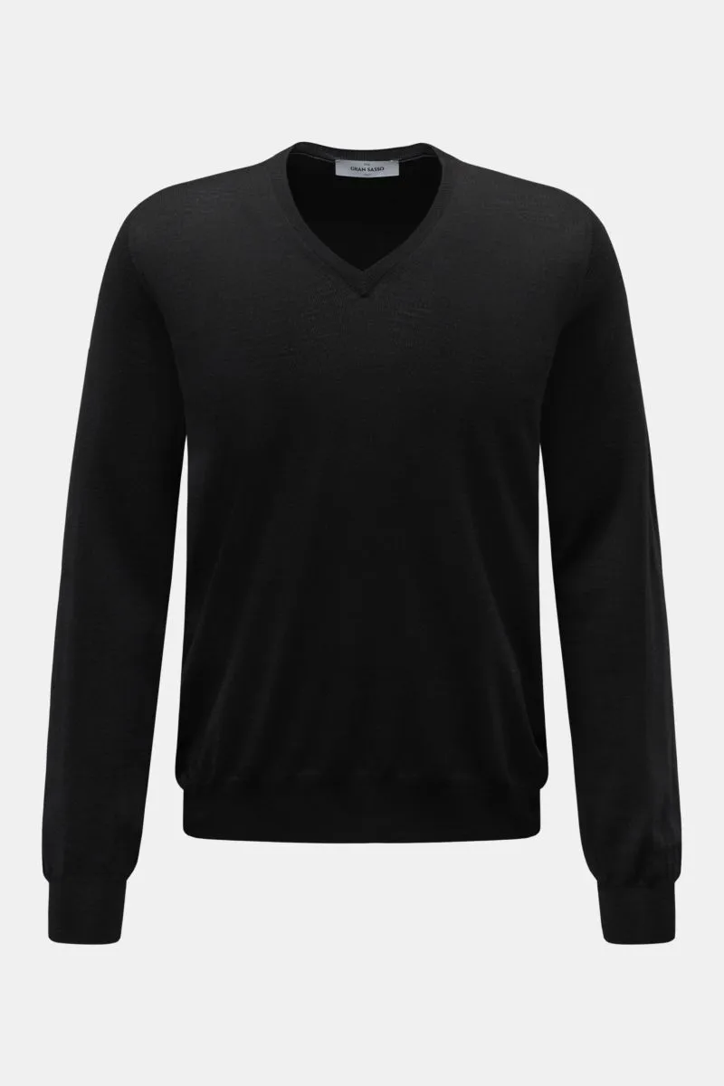 GRAN SASSO Feinstrick V-Neck Pullover schwarz