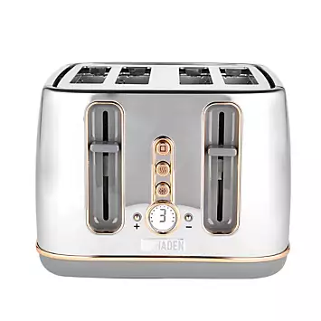 Haden Dorchester Chrome & Rose Gold Accent Twin Pack -1.7L Kettle & 4 Slice Toaster | Kaleidoscope