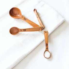 Hand Carved Wood Measuring Spoon Set