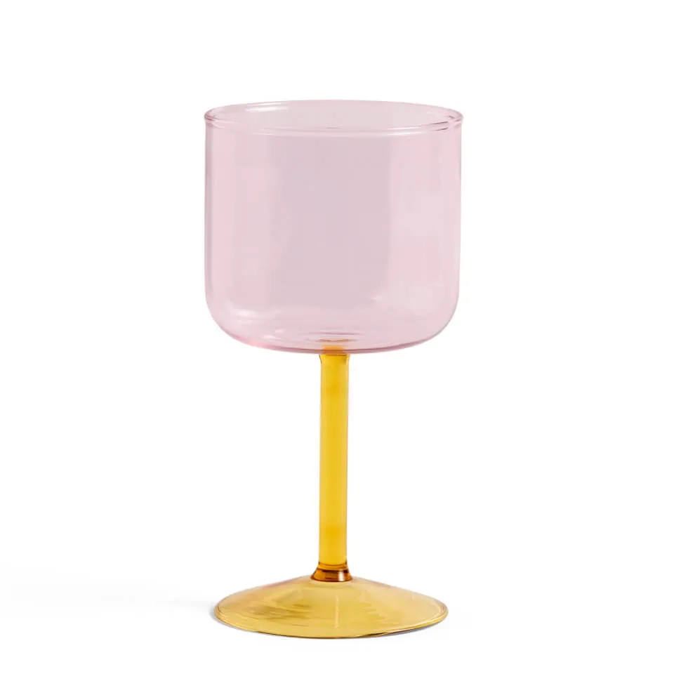 HAY Tint Wine Glass - Set of 2 - Pink & Yellow | Coggles