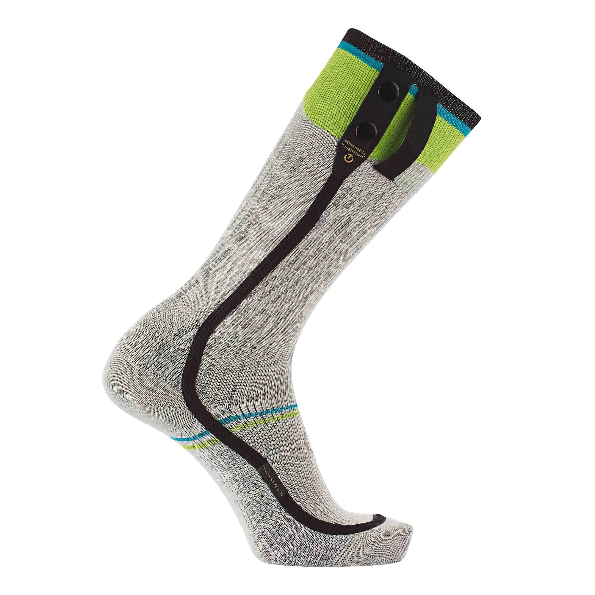 Heated Ski Race Sock S.E.T - Grey/Yellow