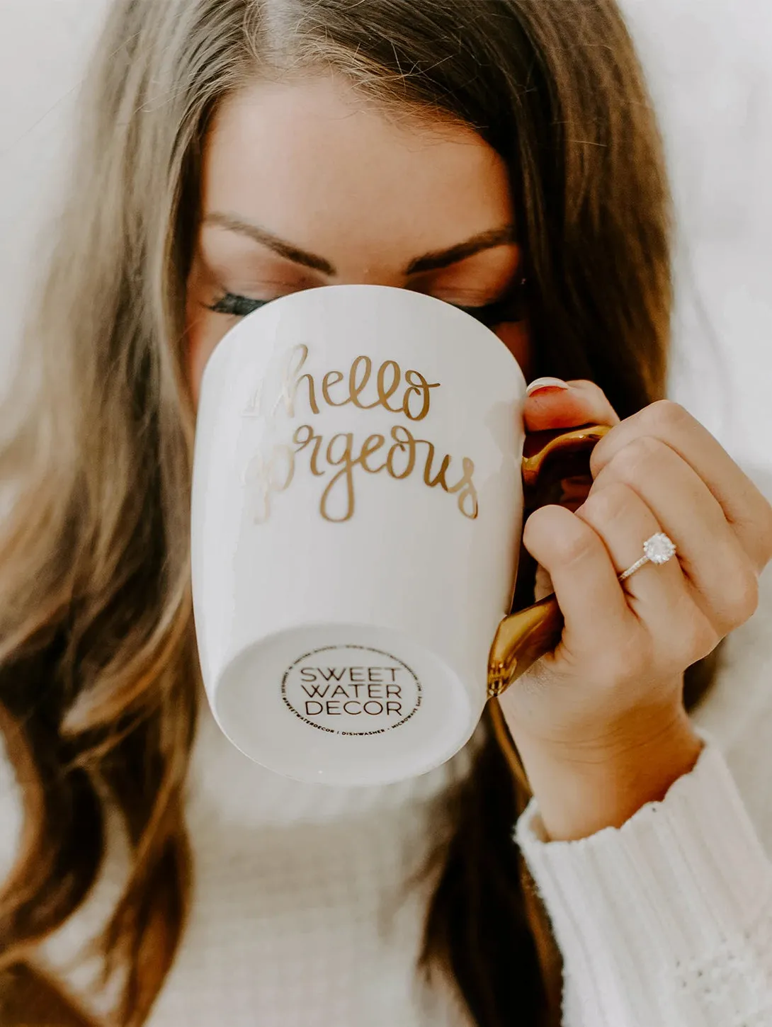 Hello Gorgeous Coffee Mug - Gold