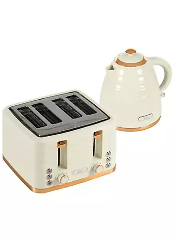 HOMCOM Kettle & 4 Slice Toaster Set - Beige | Kaleidoscope