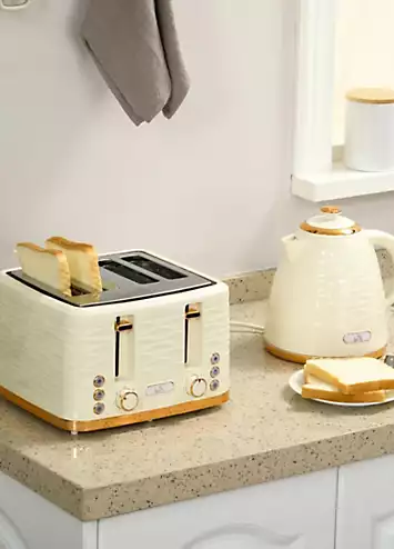 HOMCOM Kettle & 4 Slice Toaster Set - Beige | Kaleidoscope