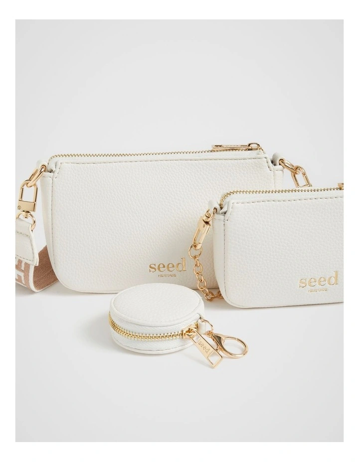 Hybrid Cross Body Bag in White