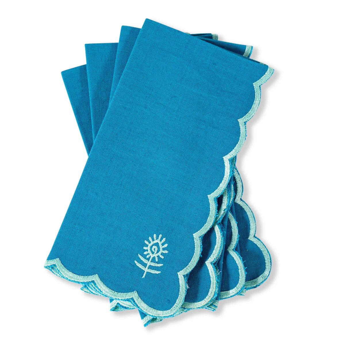 Icon Linen Napkins S/4 - Peacock + Mint