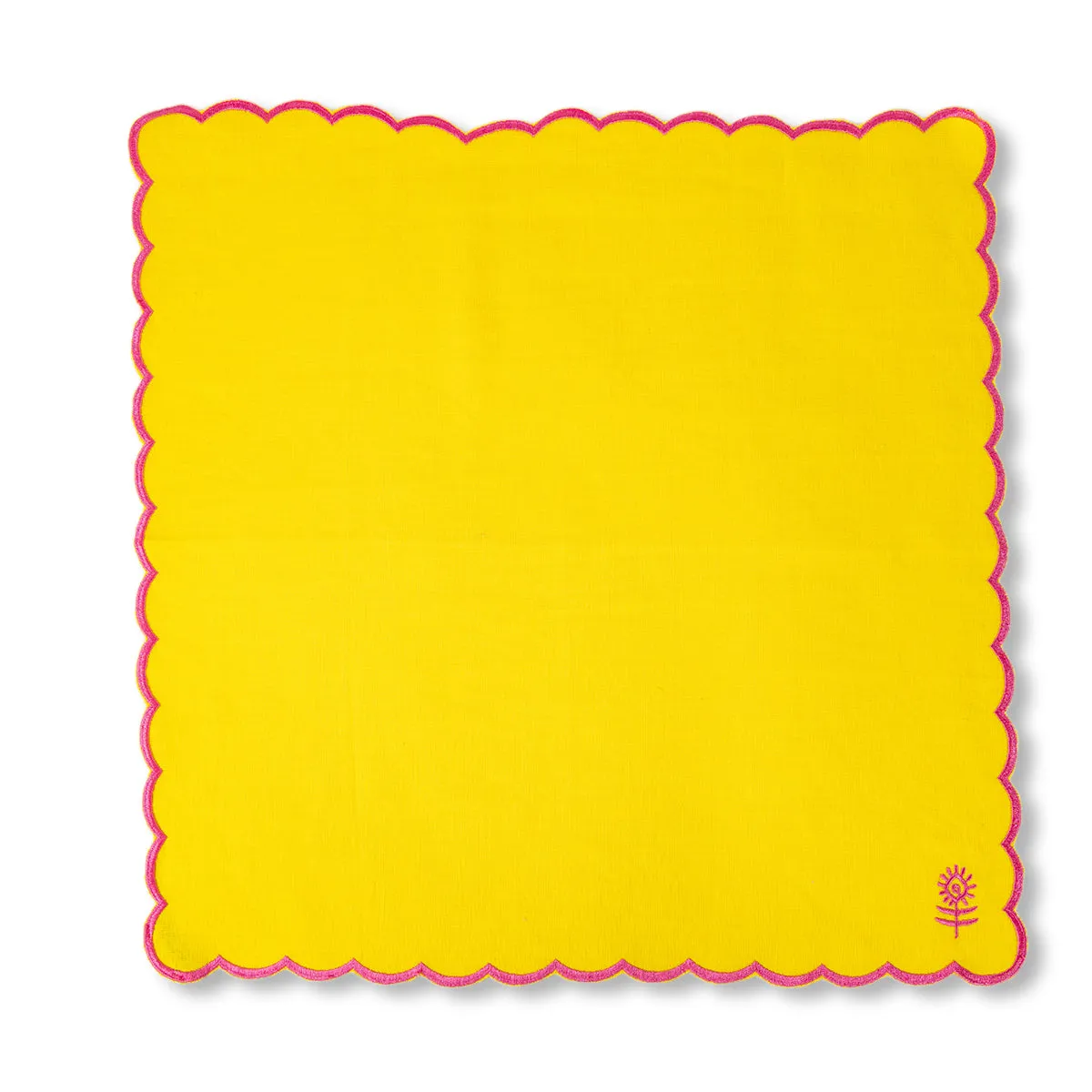 Icon Linen Napkins S/4 - Yellow + Neon Pink