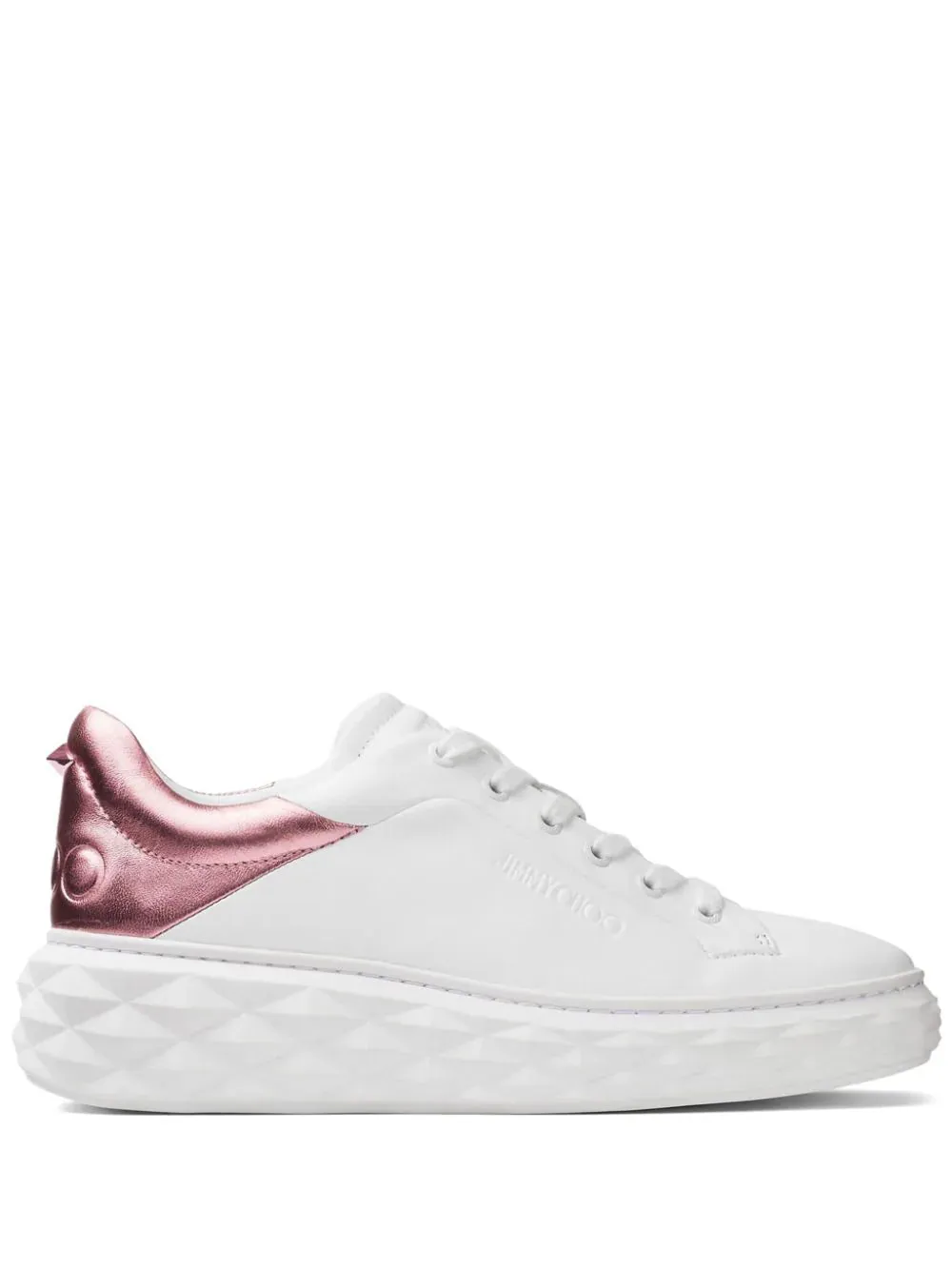 Jimmy Choo    Jimmy Choo Diamond Maxi Sneakers With Metallic Effect