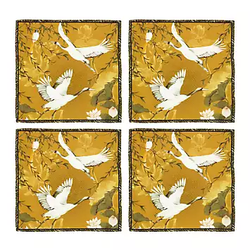 Joe Browns Set of 4 Candescent Cranes Cotton Napkins | Kaleidoscope