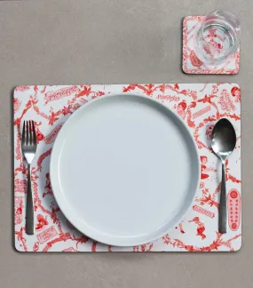 Laro Placemats and Coasters - Red