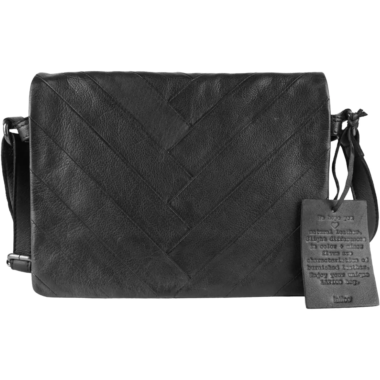 Latico Luca Crossbody Black Leather