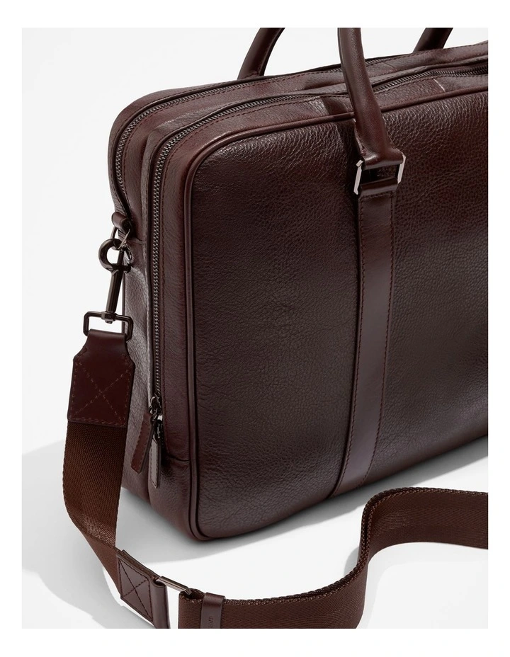 Leather Career Bag in Chocolate