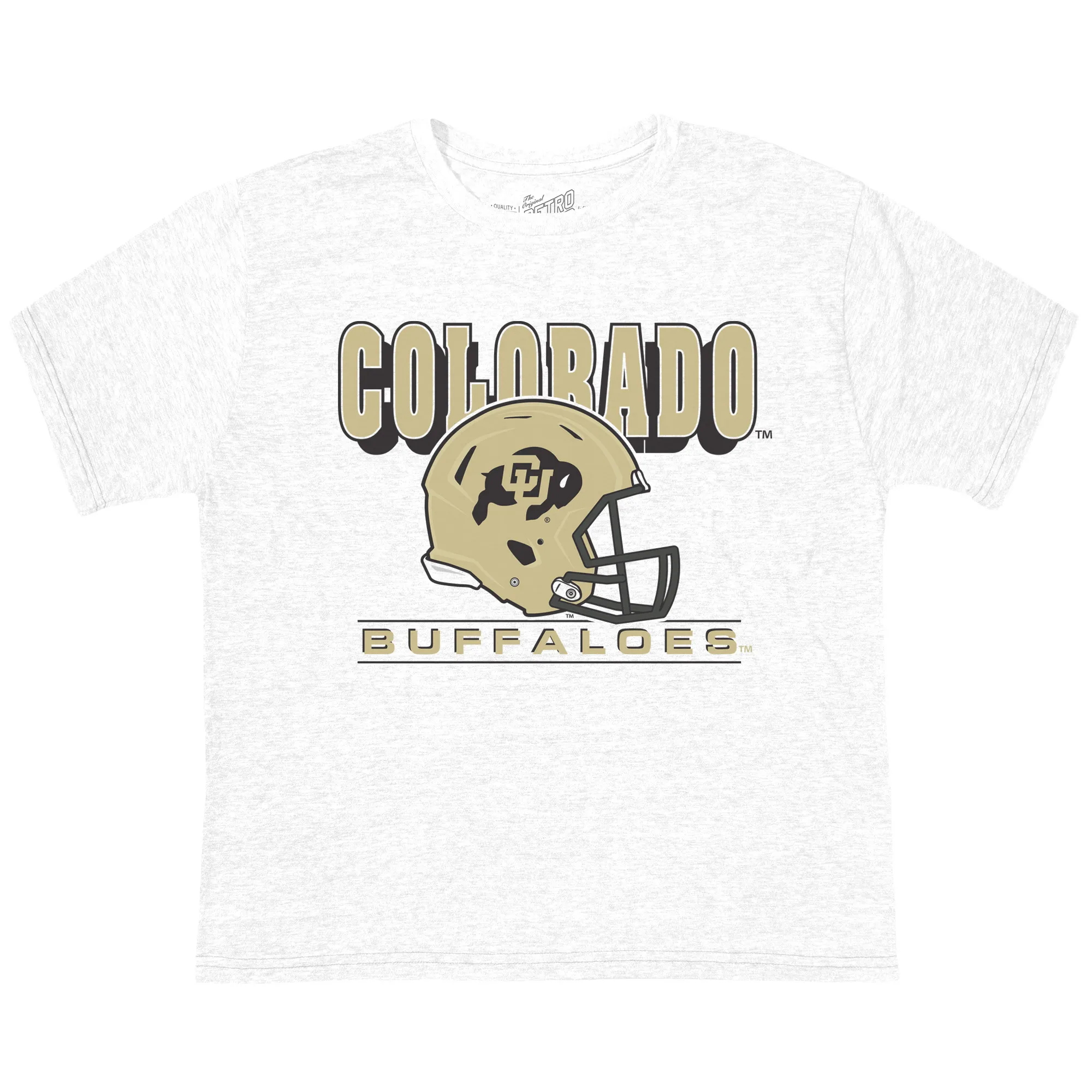 Lids Toddler Original Retro Brand White Colorado Buffaloes Helmet Tri-Blend T-Shirt