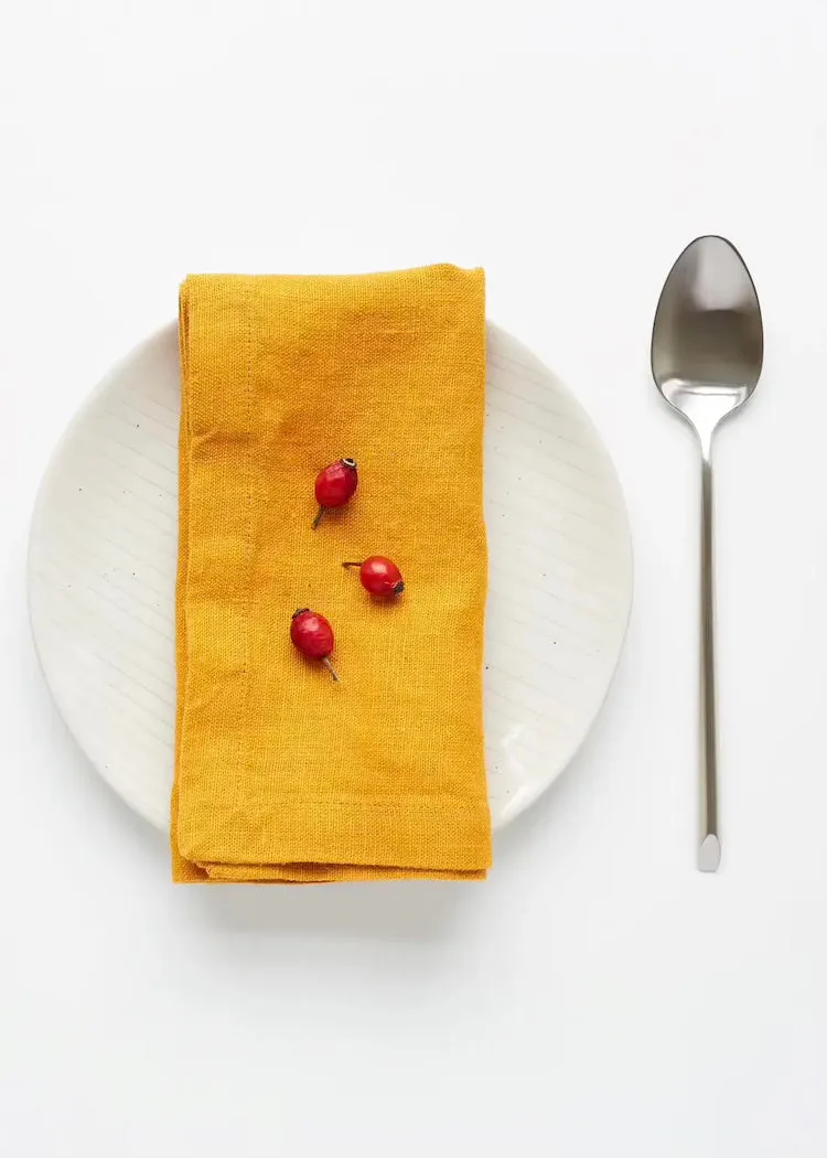 Linen Napkins Set of 2 | Mustard