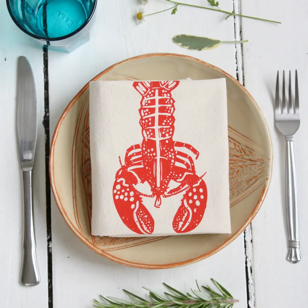 Lobster Napkins in Red