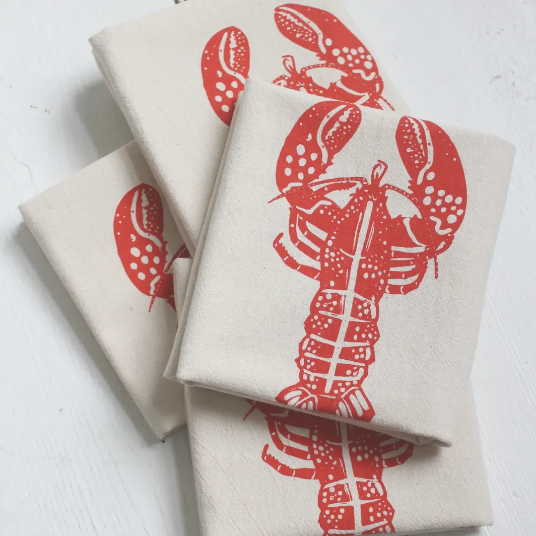 Lobster Napkins in Red