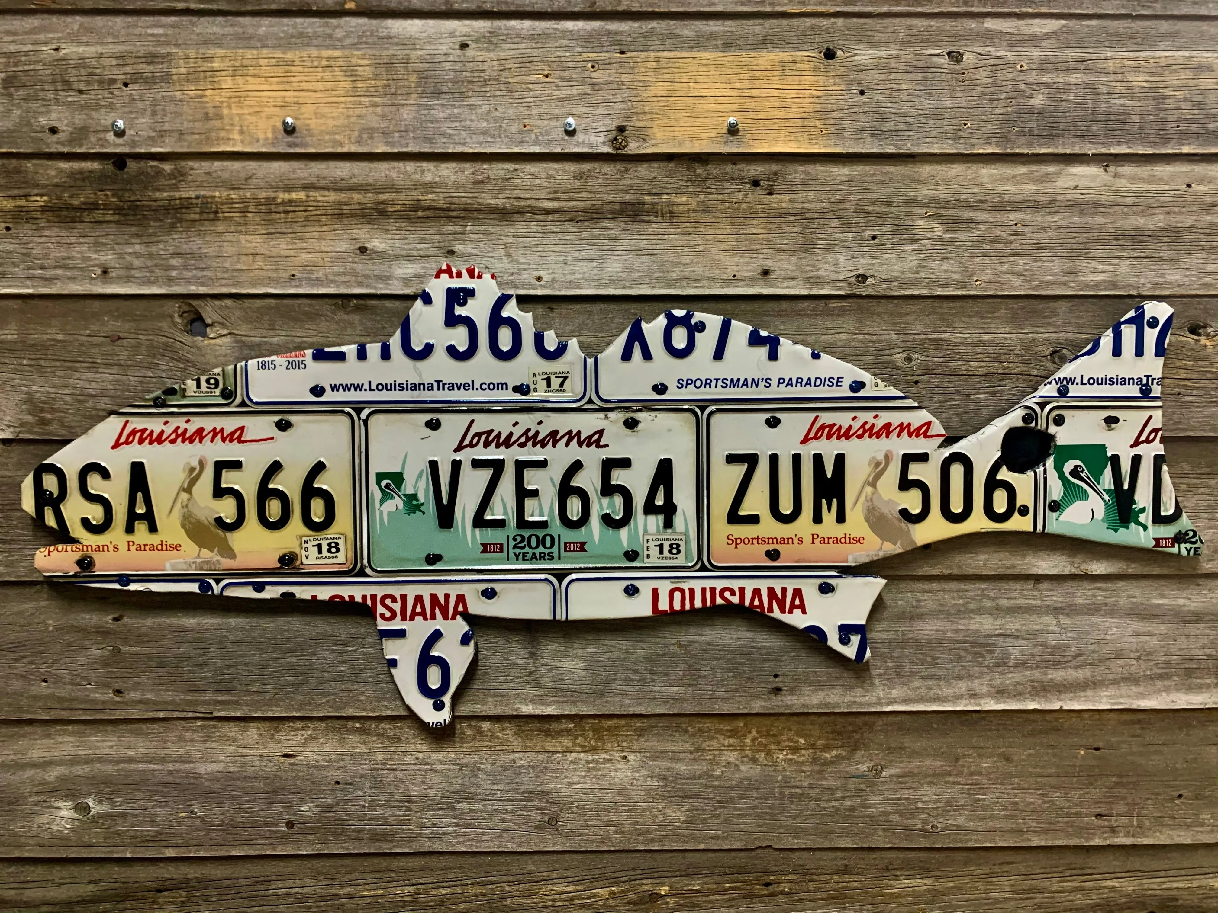 Louisiana Redfish License Plate Art