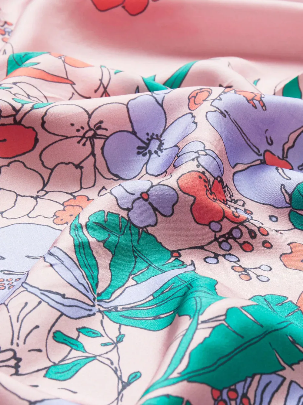 Maleia Sia Silk Scarf Rose Blossom