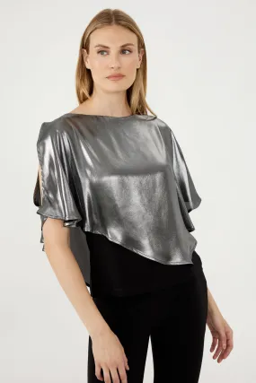 Metallic Crew Neck Pullover Style 244143