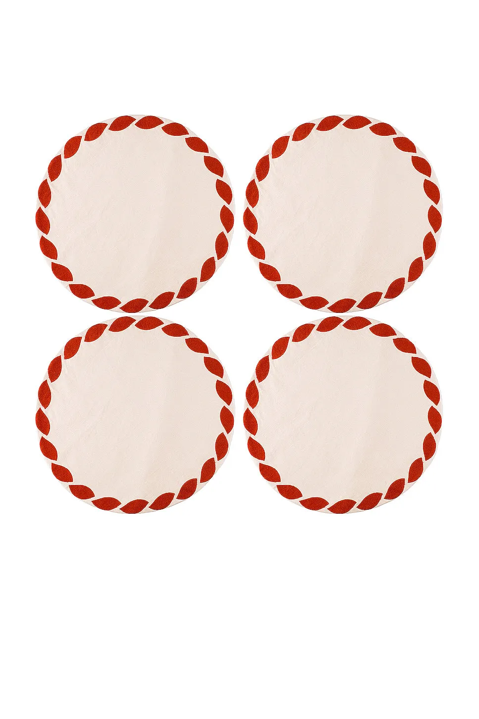 Misette Embroidered Linen Placemats Set Of 4