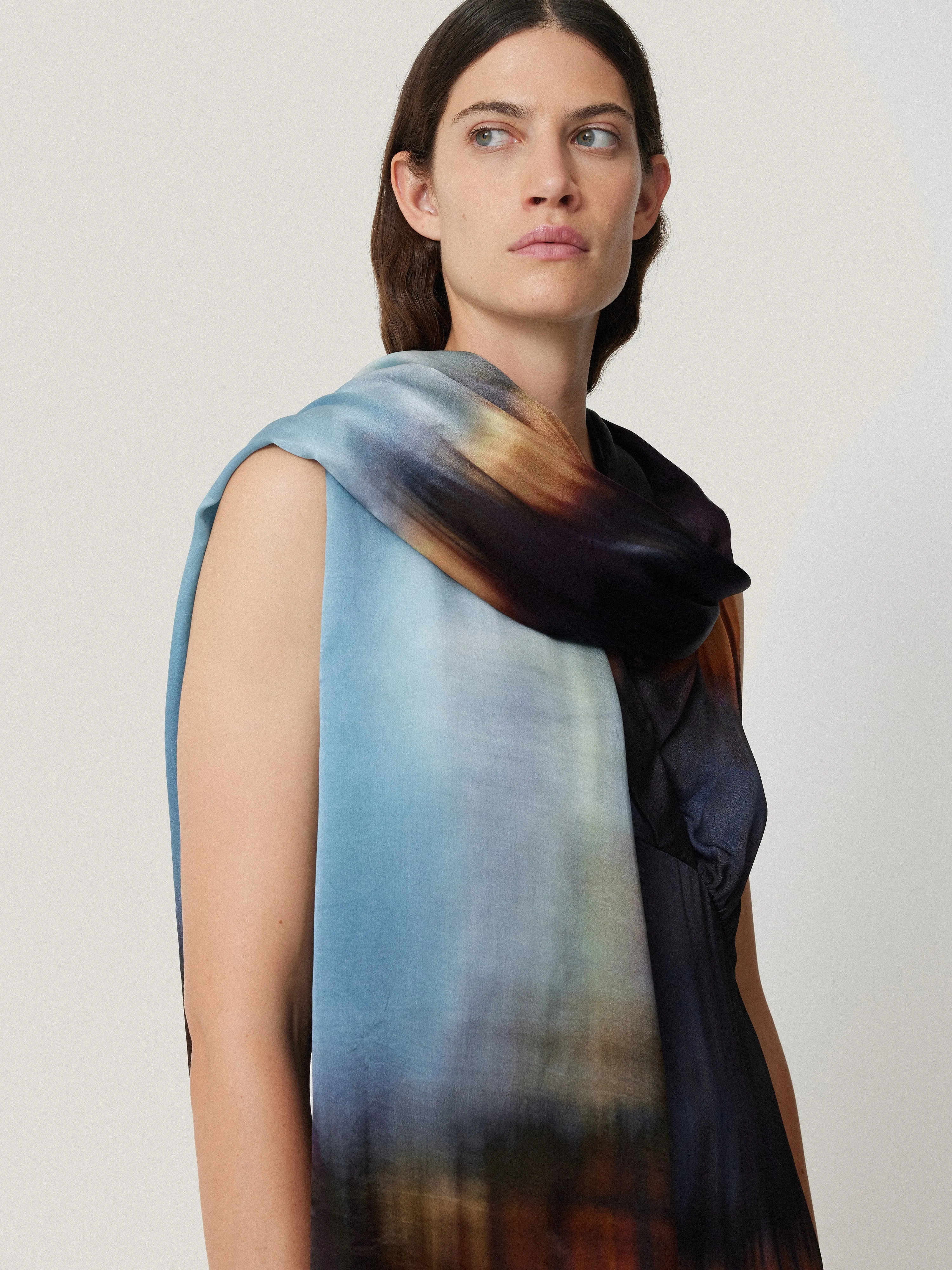 Modern Tie Dye Silk Scarf | Multi