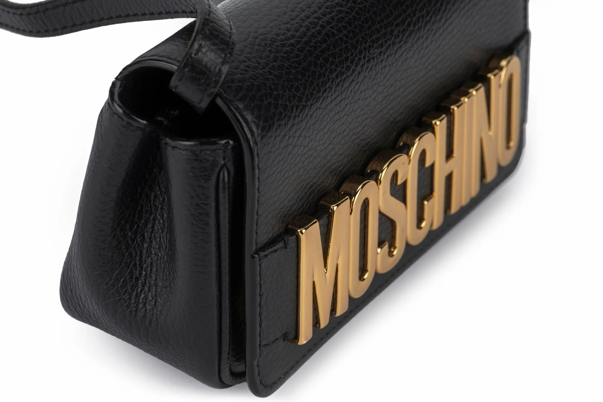 Moschino Black Lettering Cross Body Bag