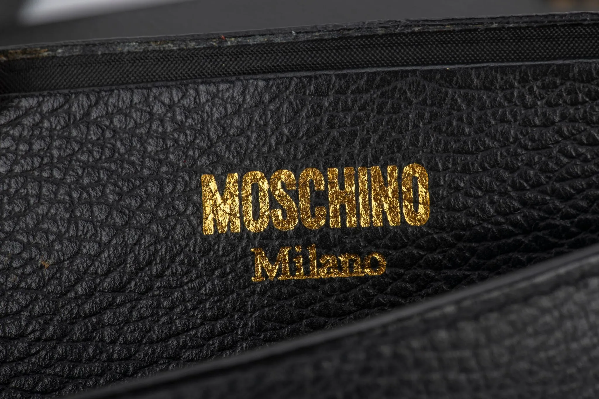 Moschino Black Lettering Cross Body Bag