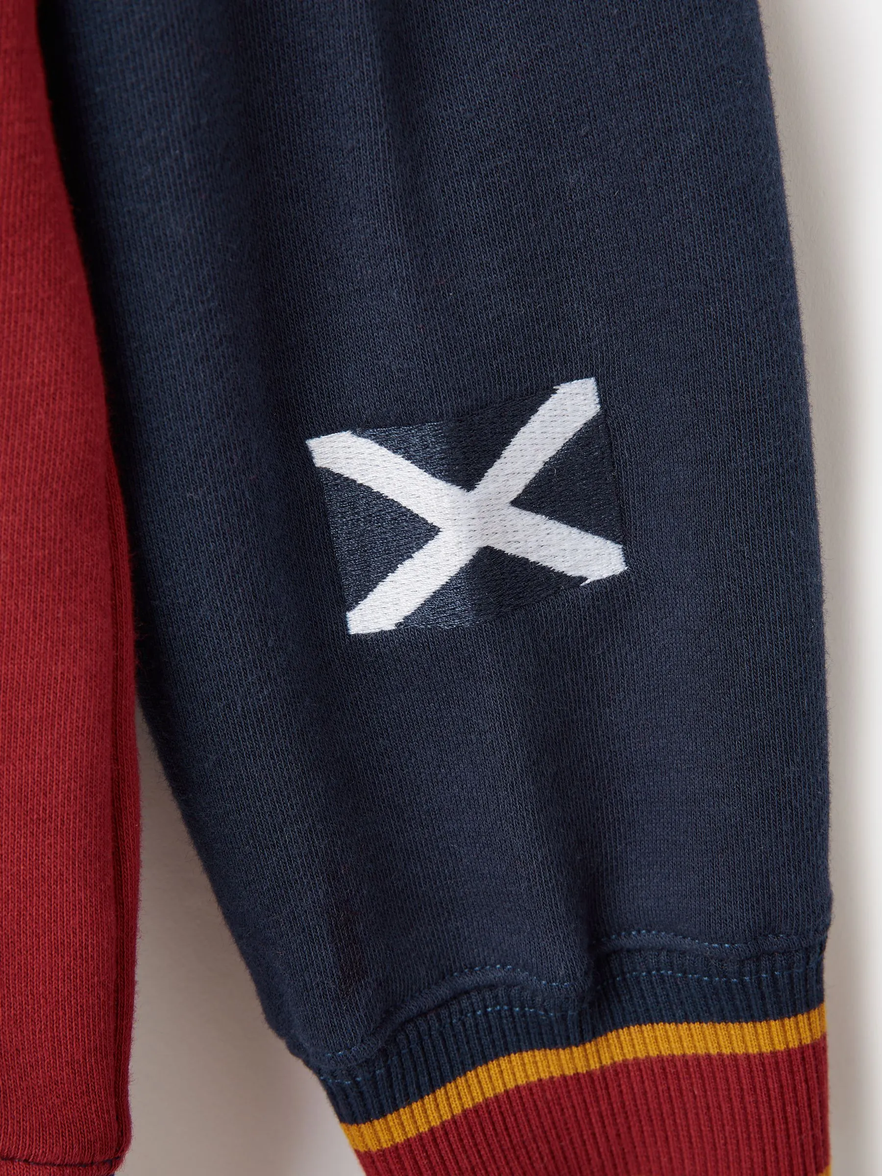 Navy/Burgundy Kids' Colourblock Hoodie