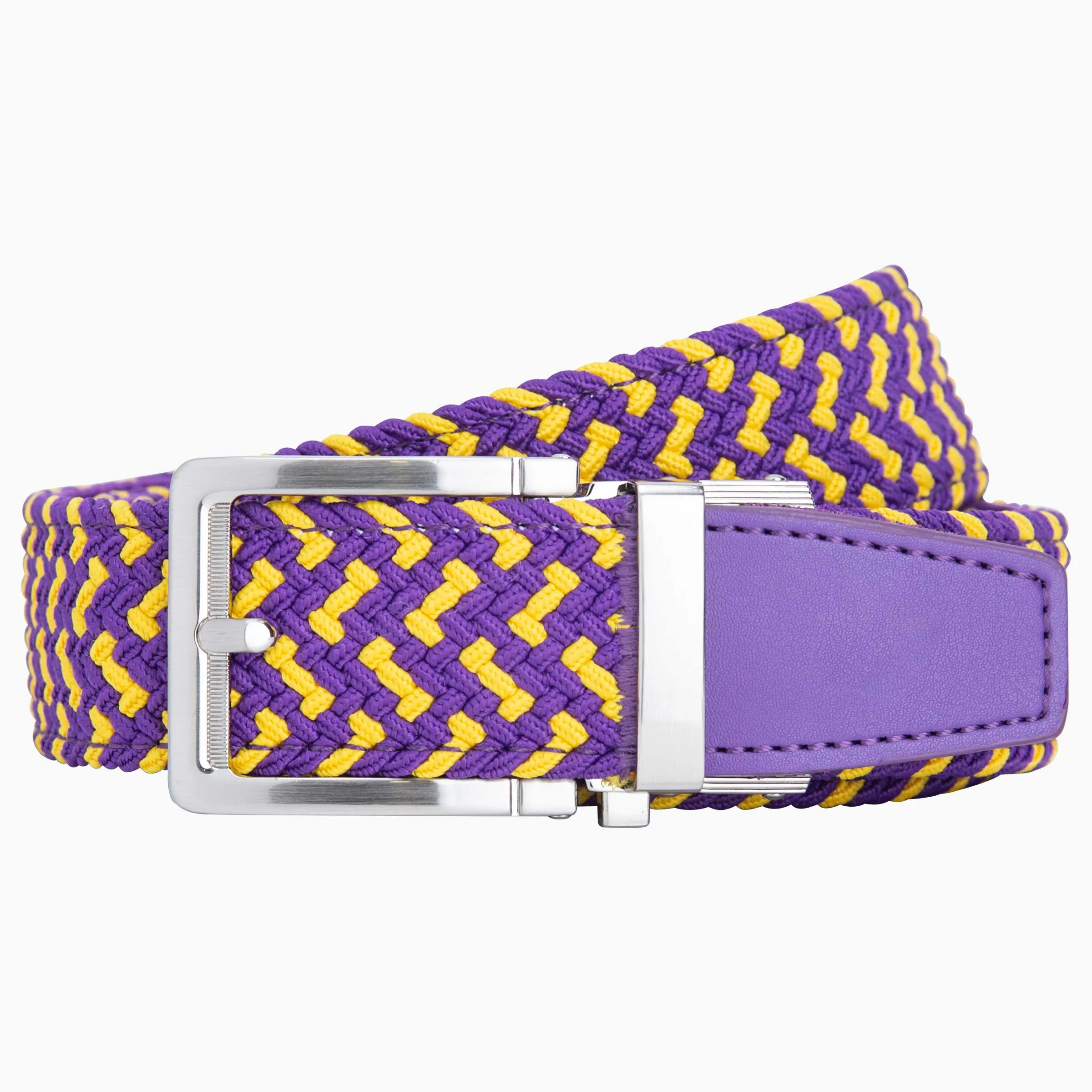 Nexbelt Braided Purple & Gold Golf Belt 1.38 [35mm]