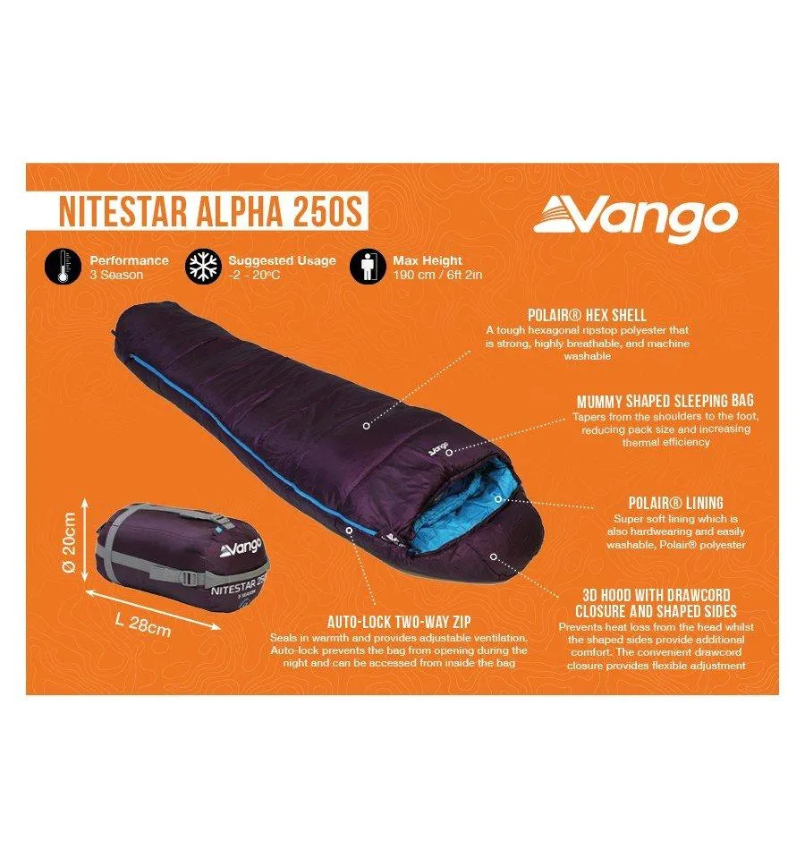 Nitestar Alpha 250S Sleeping Bag | Camping Equipment | George Fisher UK