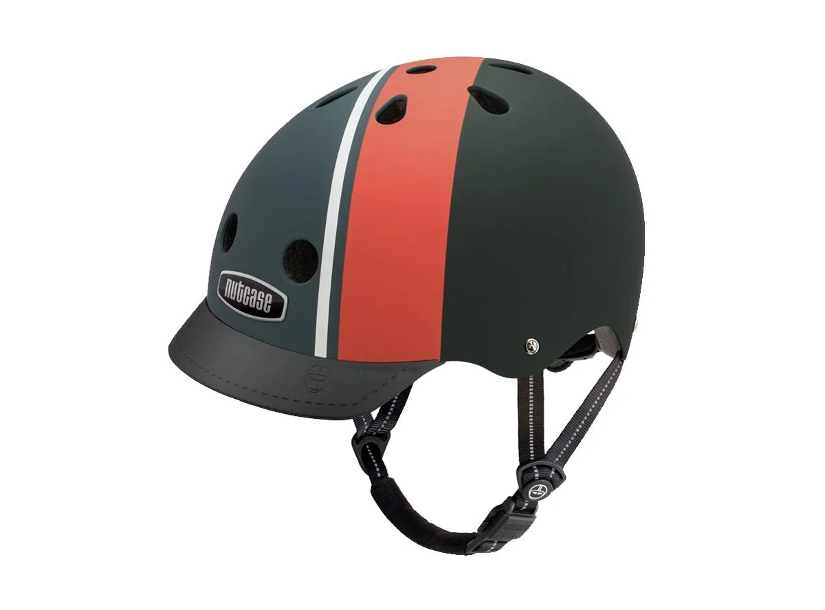 Nutcase Element Stripe Matt Street Urban Helmet - Matt Black-Red