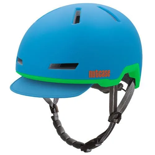 Nutcase Glacier Blue Urban Helmet - Matt Blue-Reflective Tracer