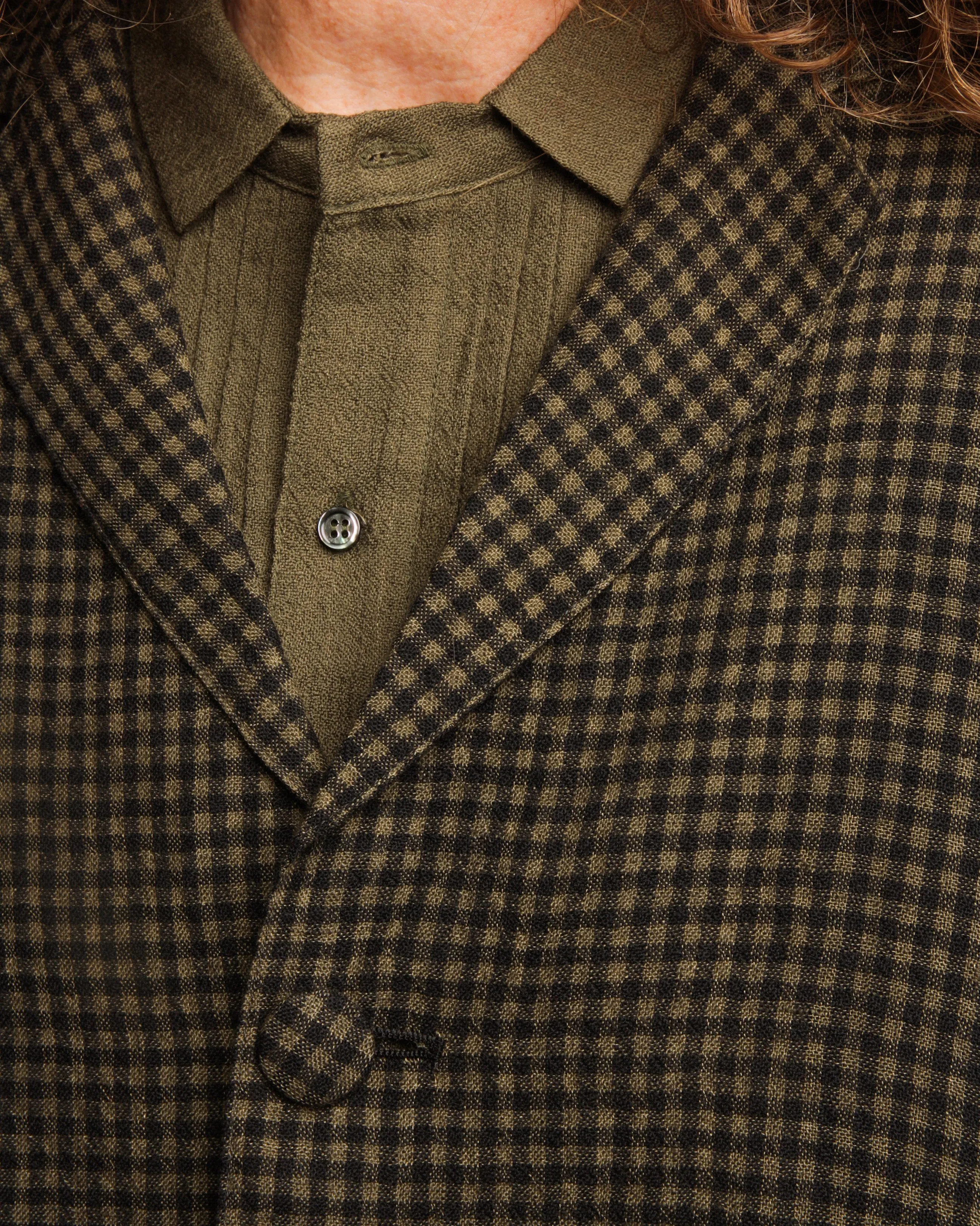 Olive Gingham Jacket