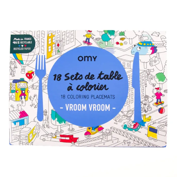 Omy Colouring Placemats Vroom Vroom