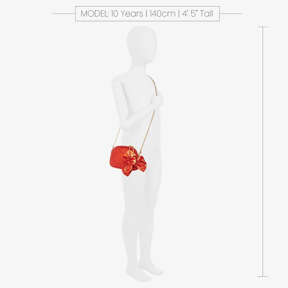 Orange Leather Bow Bag (17cm)