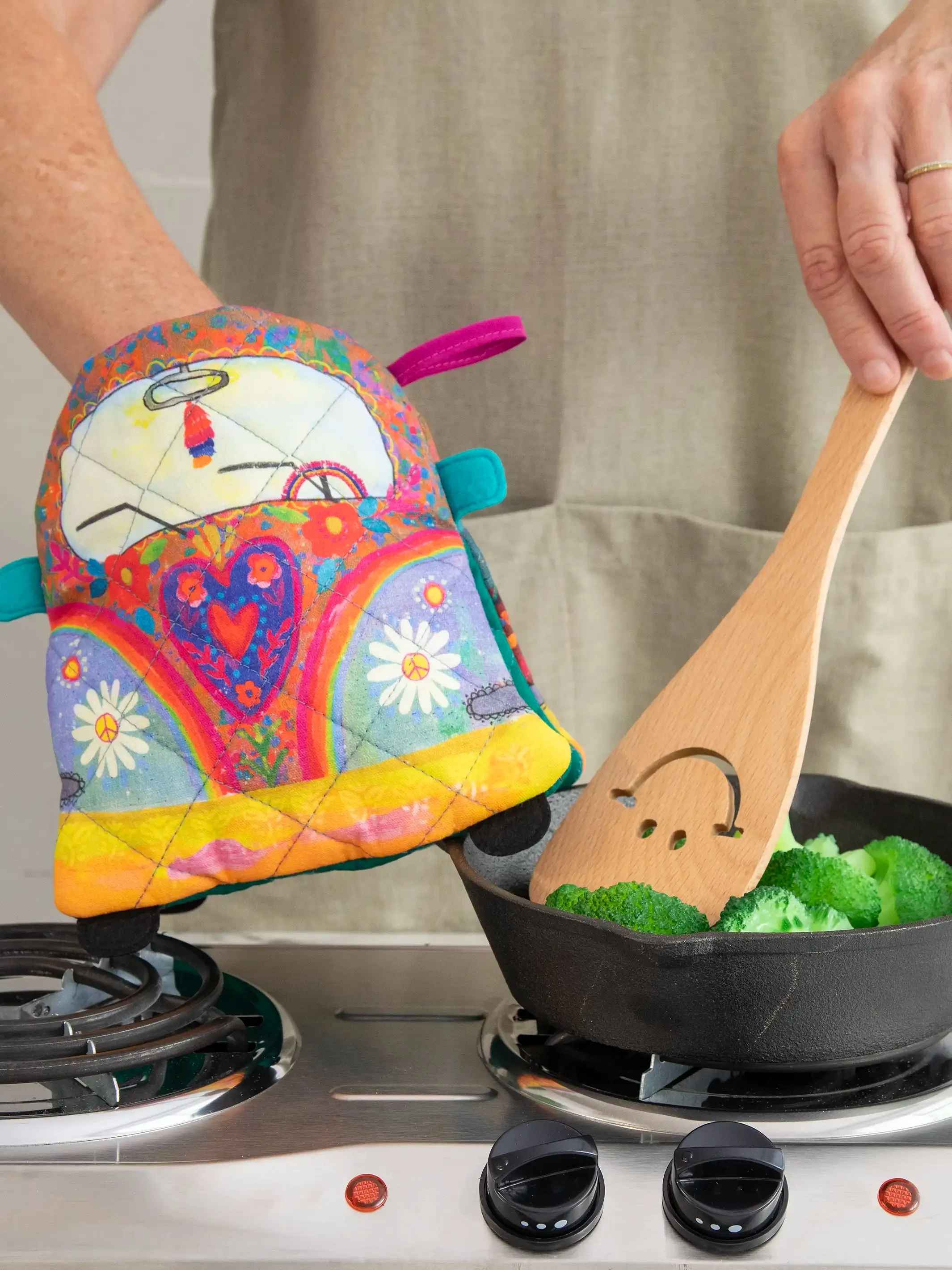 Oven Mitt & Wooden Spoon Set - Van