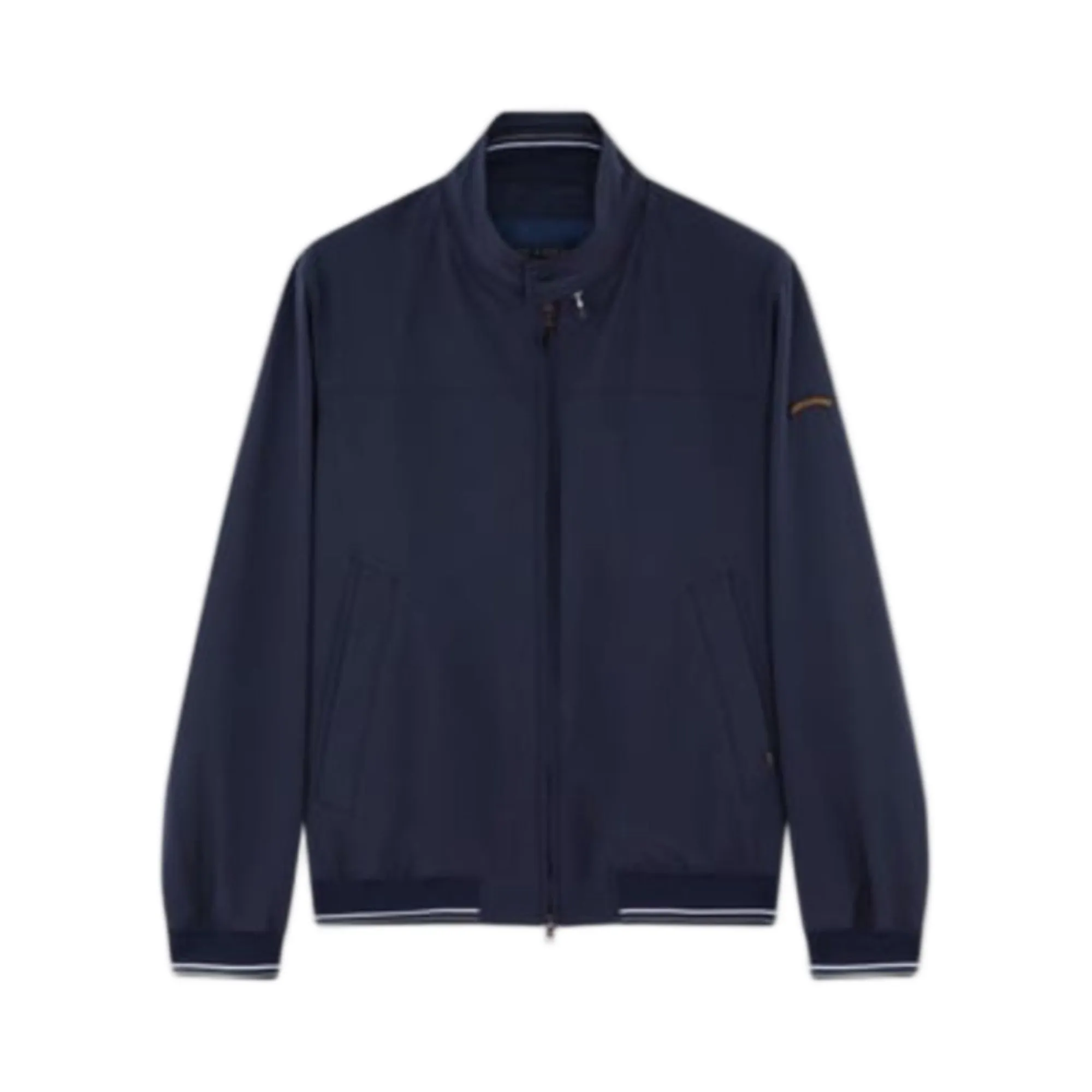 Paul & Shark Men's Logo Zippered Pocket Winter Navy Blue Jacket