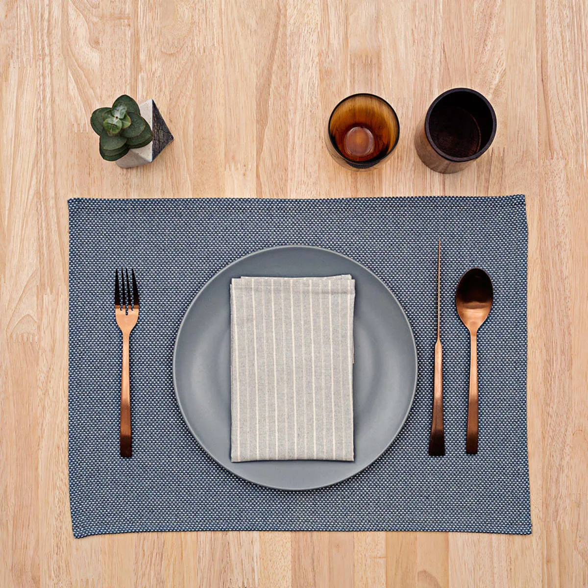 Placemats & Napkins Bundle Blue Placemats + Cloth Napkins