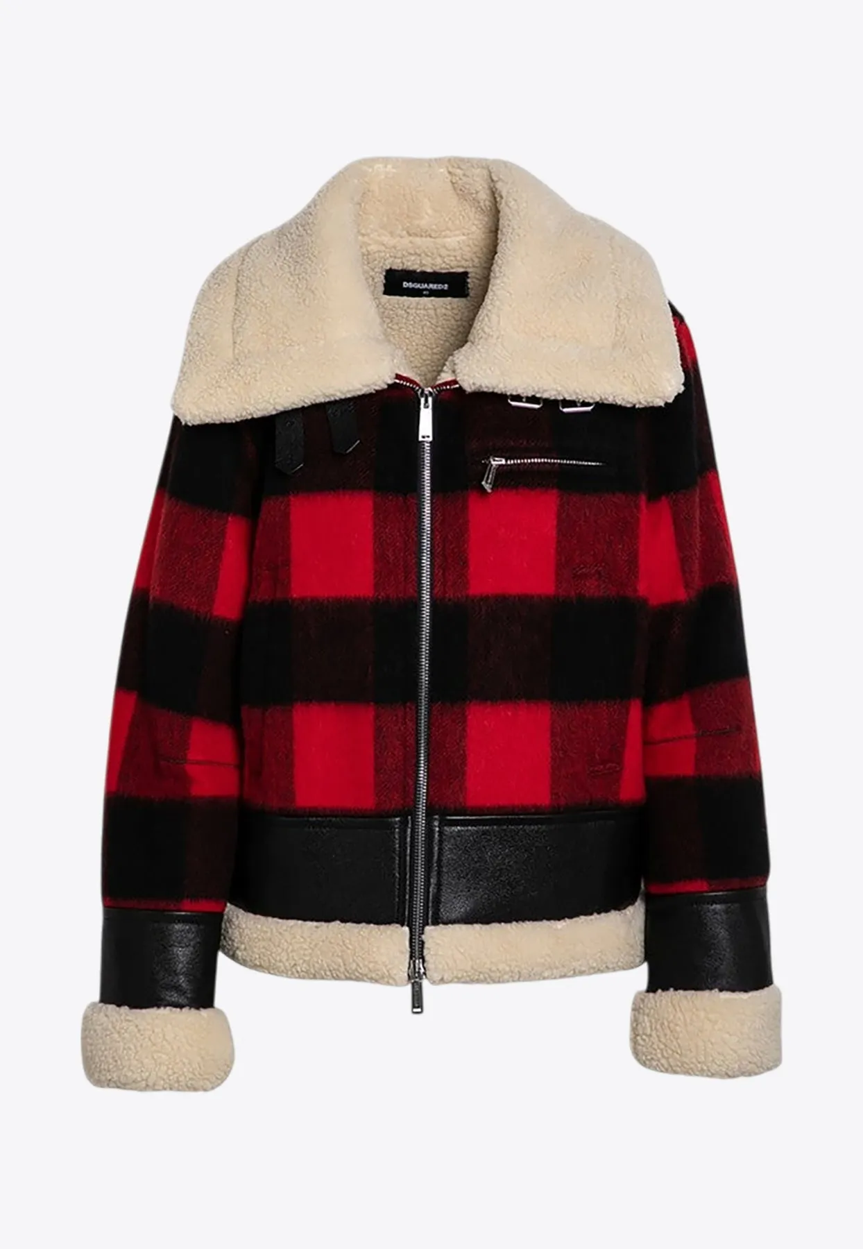 Plaid Check Zip-Up Jacket