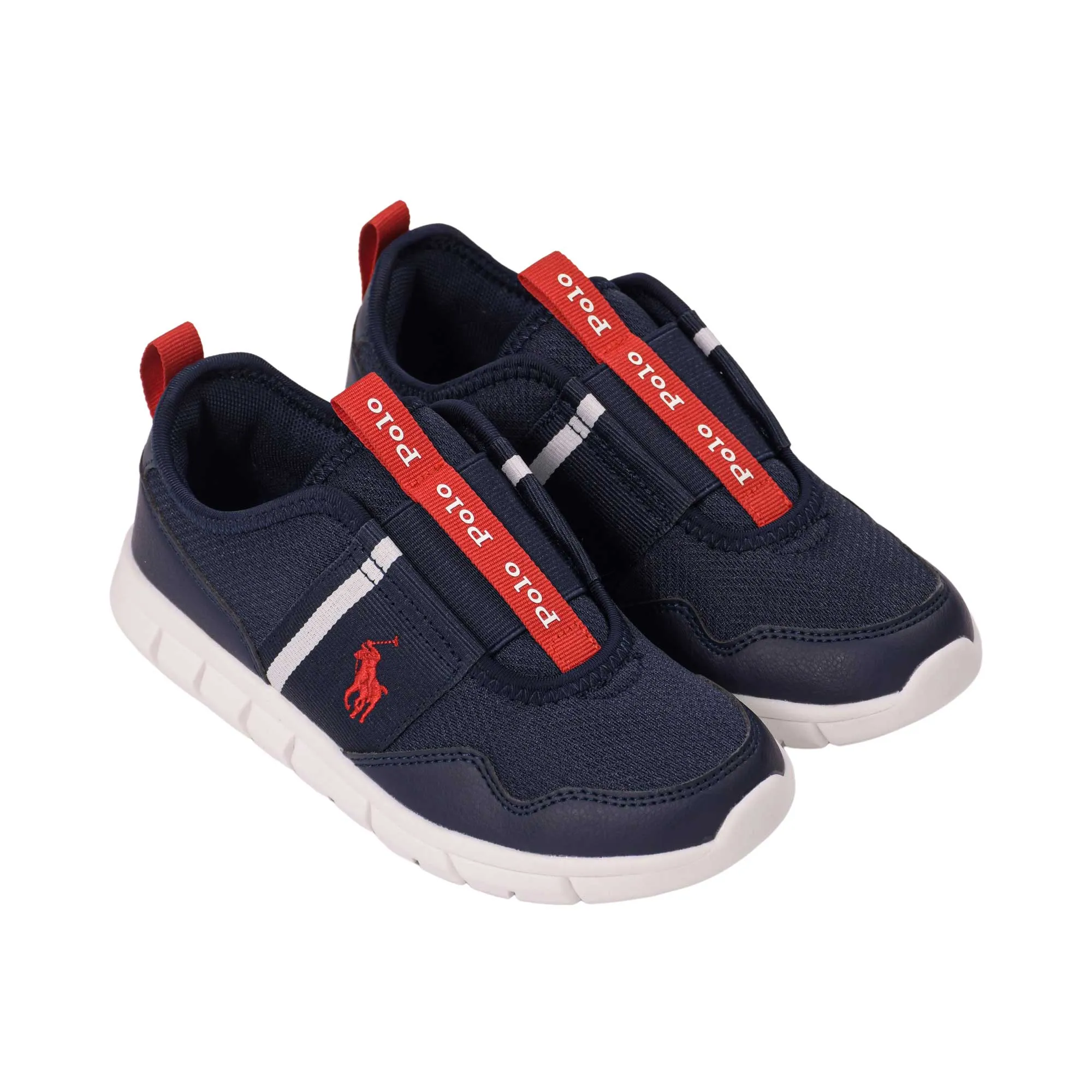 Polo Ralph Lauren Kids Boy's Navy & Red Sneakers