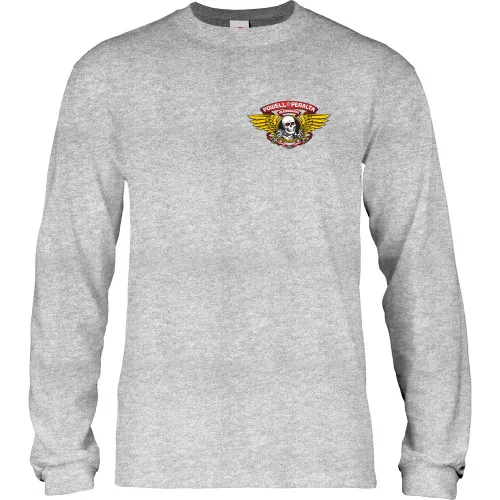 Powell Peralta Skateboard Long Sleeve Shirt Winged Ripper Sport Grey