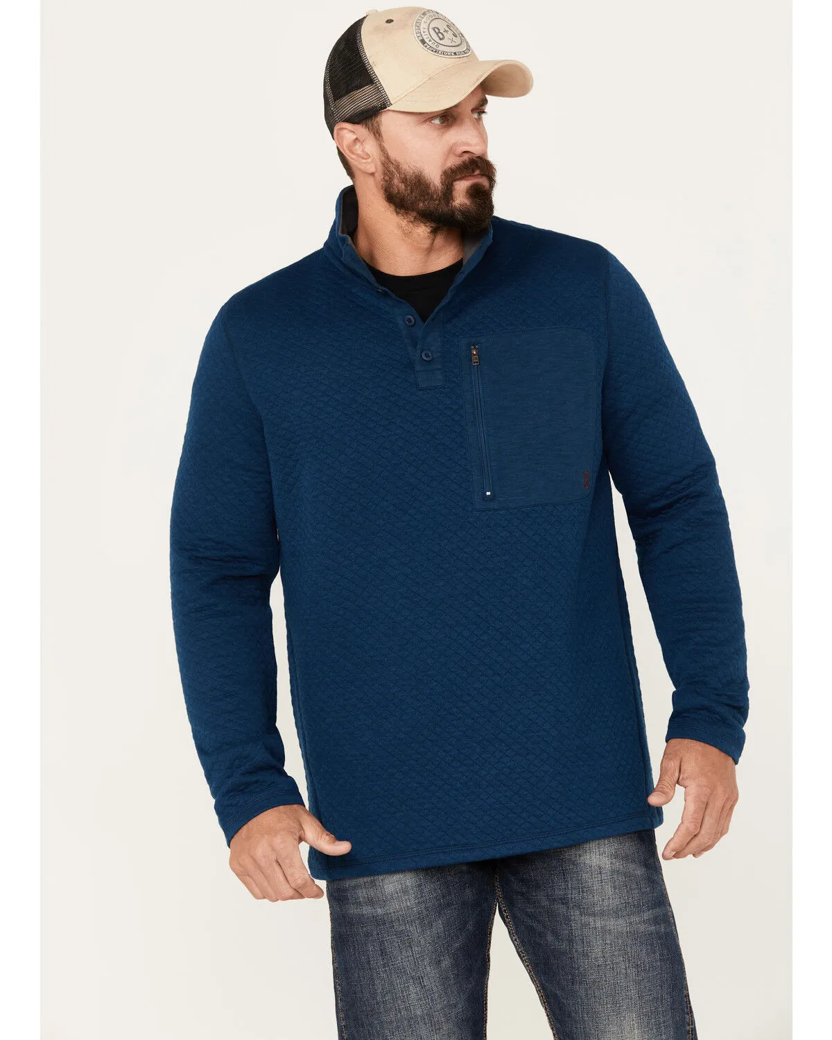 Product Name:  Brothers and Sons Men's Quilted Button Mock Pullover