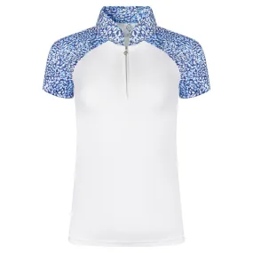 Pure Golf Spirit Cap Sleeve Ladies Golf Polo Pear Drop Sapphire