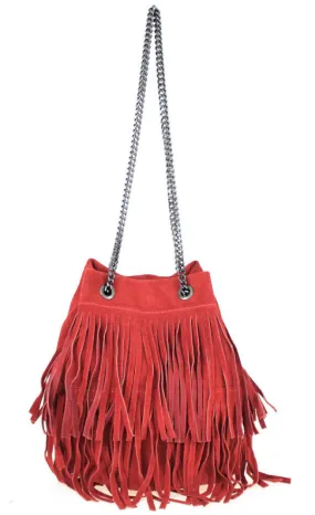 Red leather bag naima