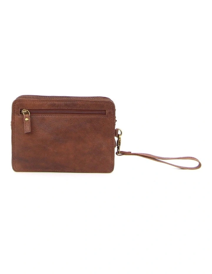 Rustic Leather Organizer Bag in Chestnut