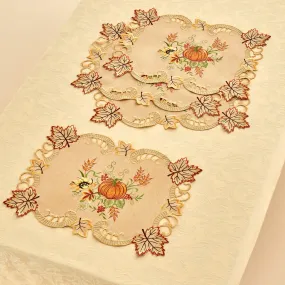 Set of 4 Embroidered Cut-Out Placemats